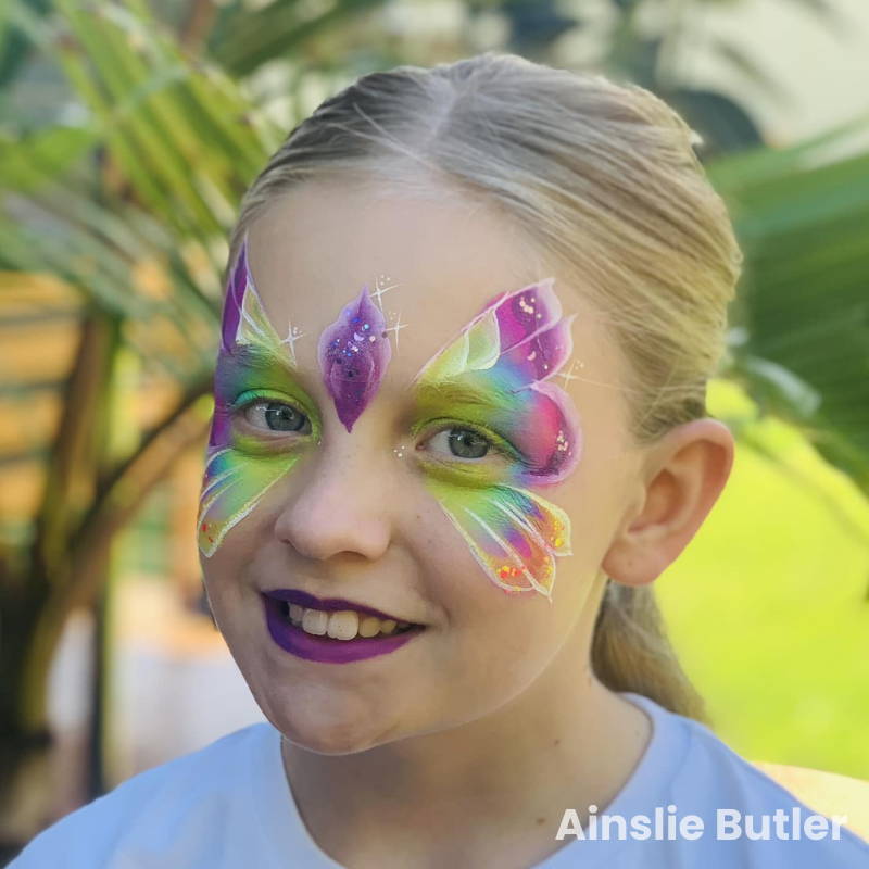 butterfly mask face paint easy rainbow