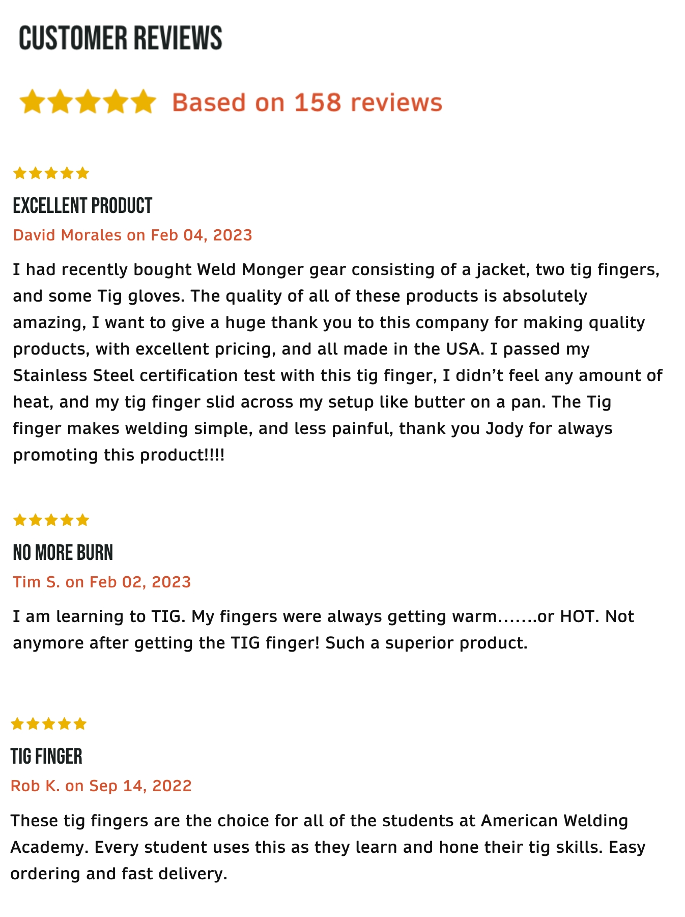 Weldmgoner Tig Finger Reviews Screenshot