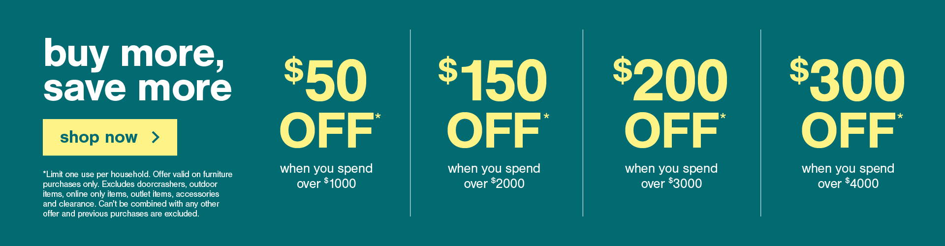 buy more save more up to $300 off