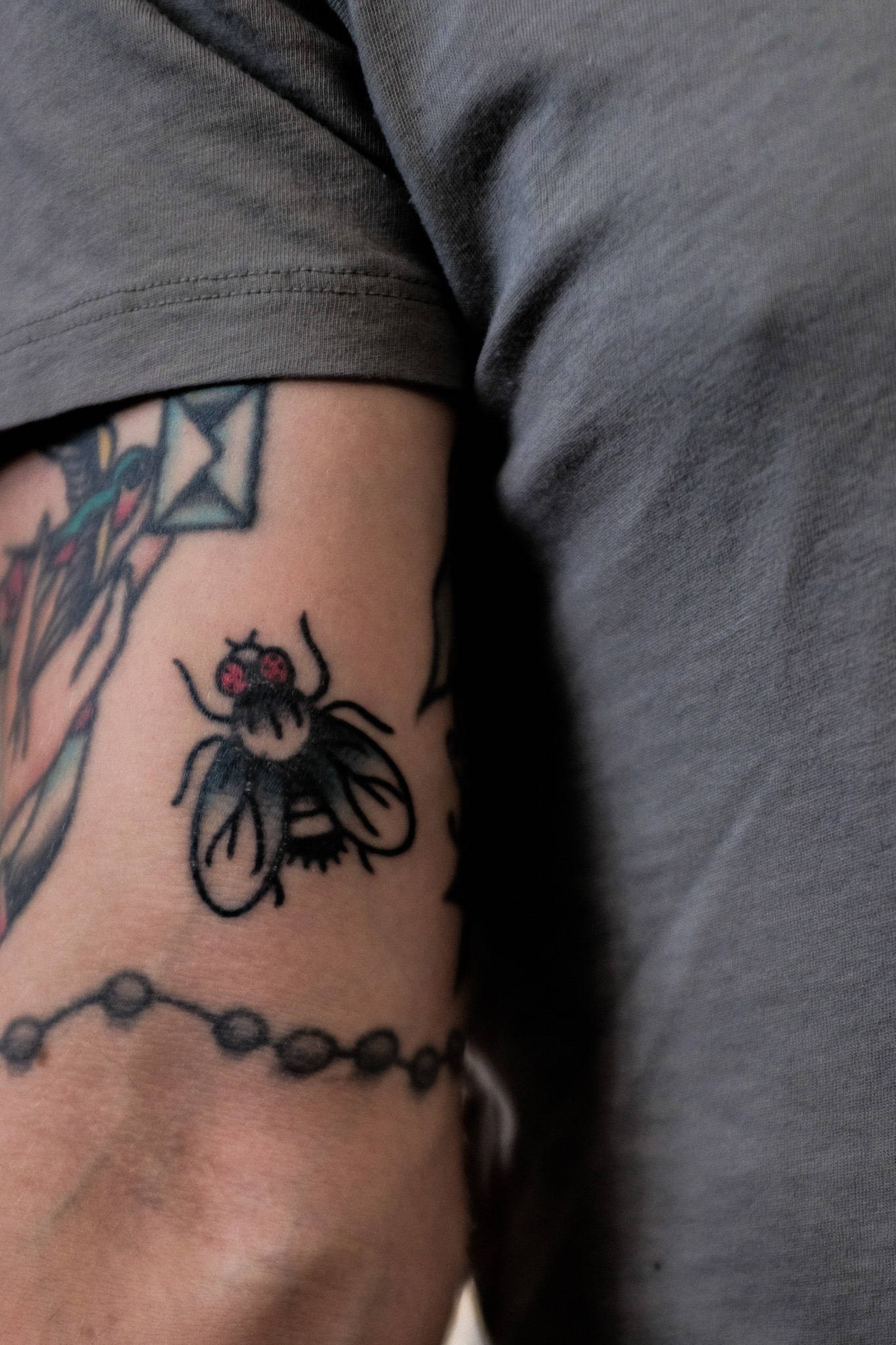 Future Fields co-founder Matt Anderson-Baron Drosophila fly tattoo