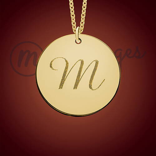 Louis Vuitton Monogram Round Mirror Plate Necklace