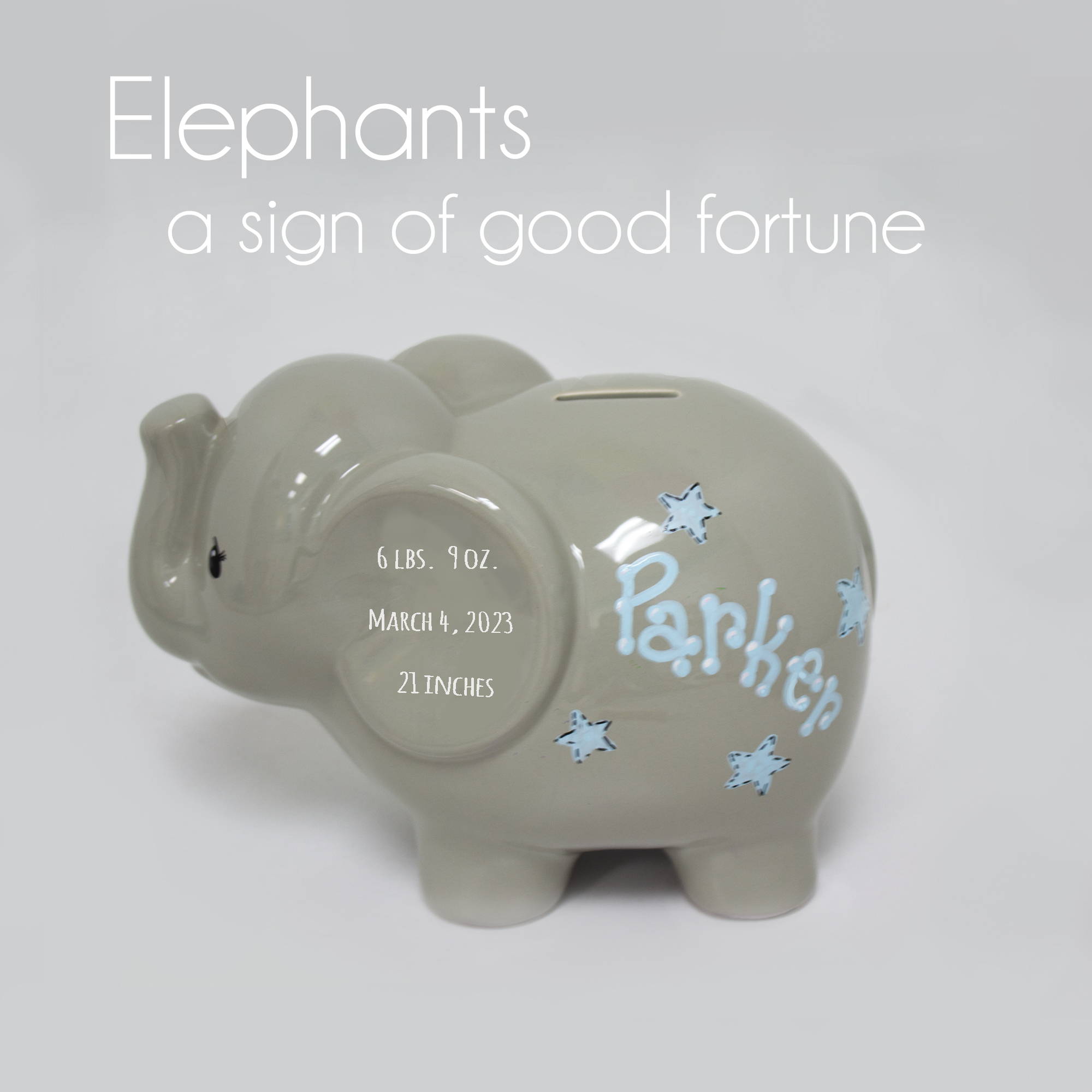 personalized elephant bank