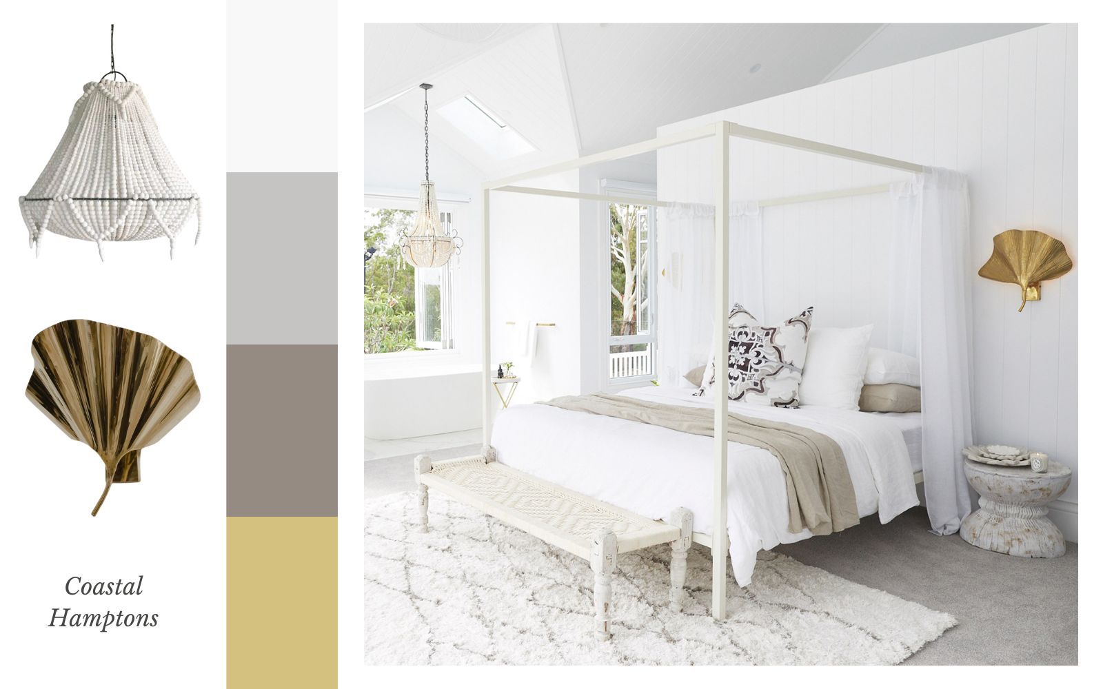 Coastal Hamptons Style Lighting Moodboard