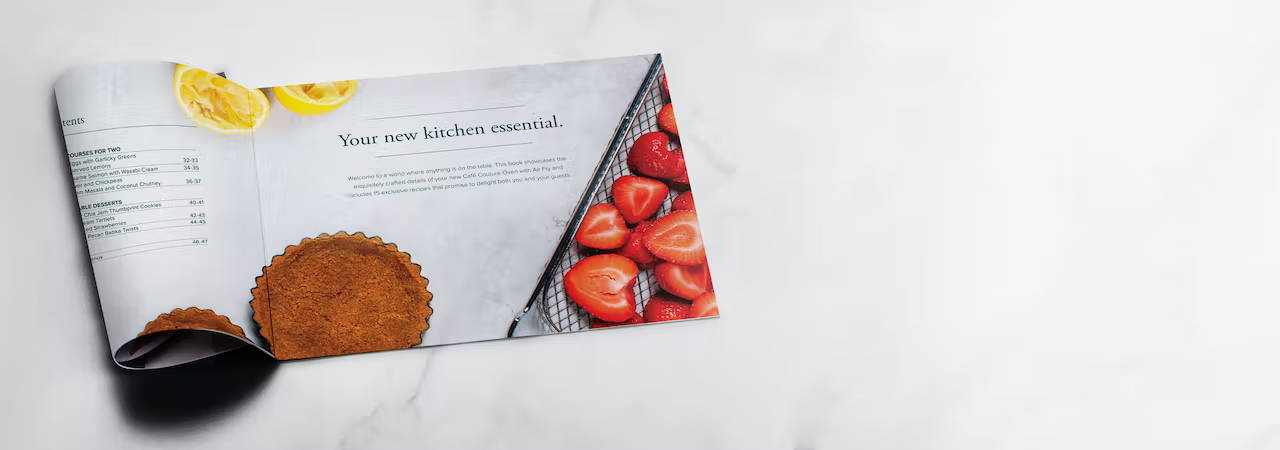 Couture oven cookbook on countertop