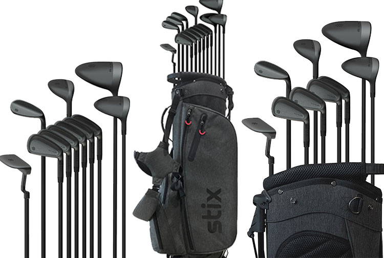 Stix complete golf club sets—14-, 11-, & 9-piece sets