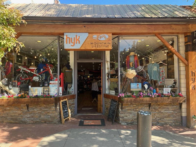 Exterior of HYK Mountain Lifestyle storefront in Estes Park Colorado.