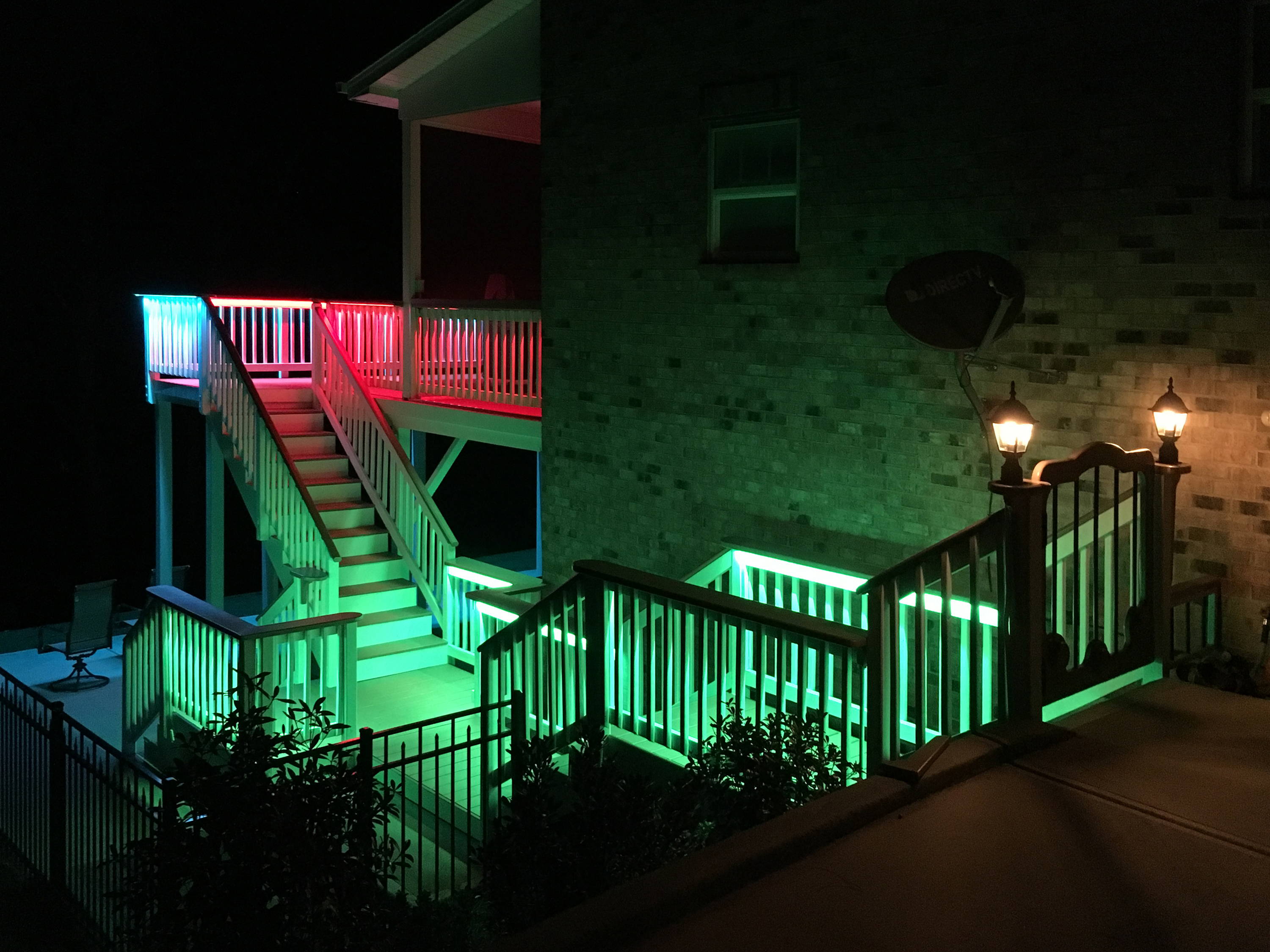 Outdoor stairway lighting example with LED strip lights