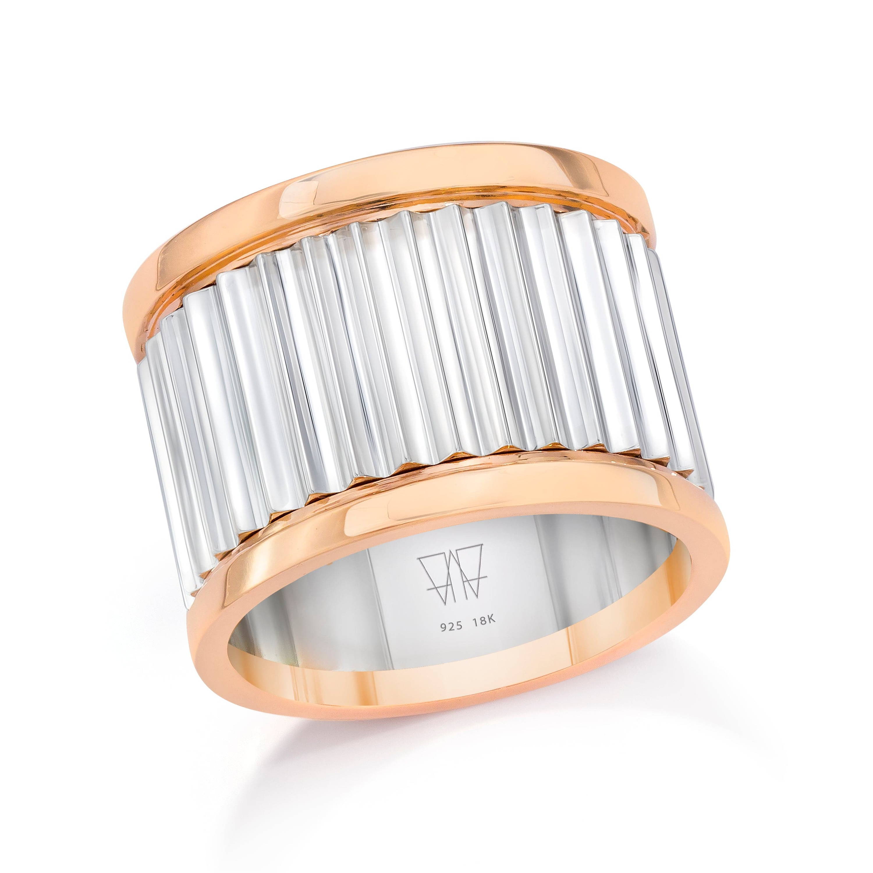 Walters Faith sterling silver and rose gold band