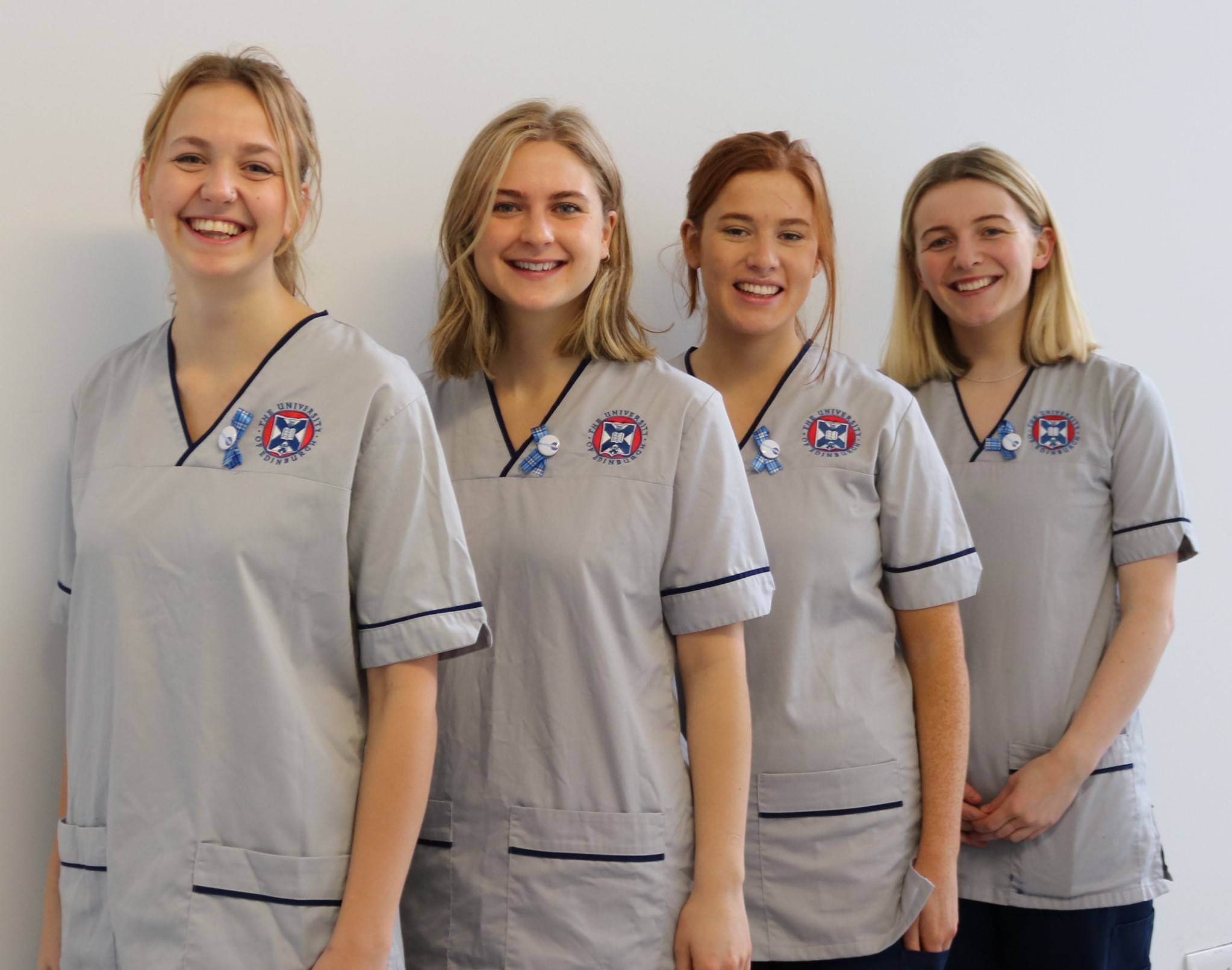 Nurses in Scotland wearing The Nursing Tartan