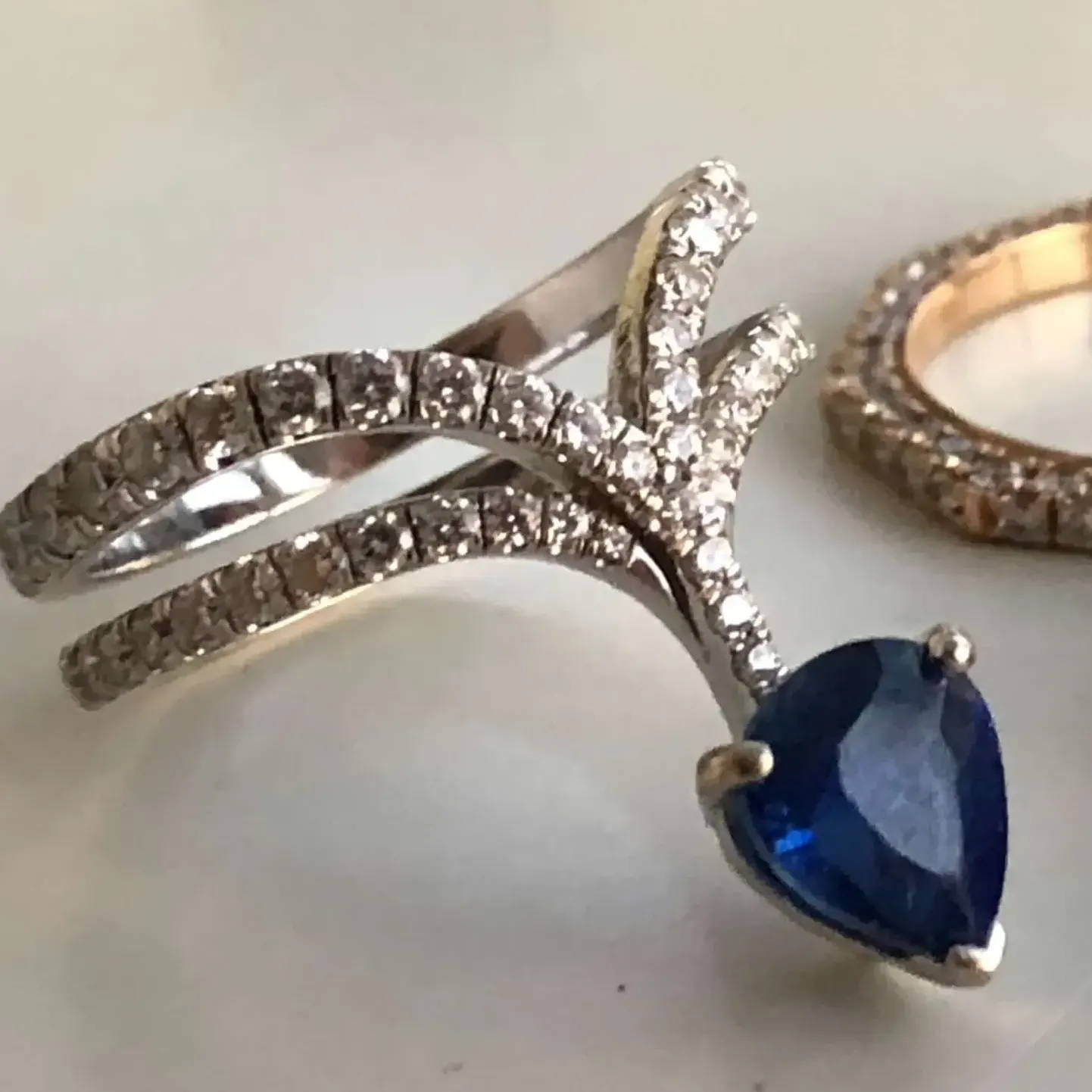custom sapphire and diamond ring