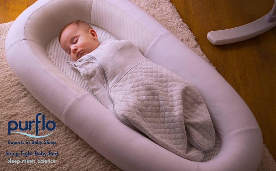Purflo Sleep Tight Baby Bed certified safe for overnight and independent sleep