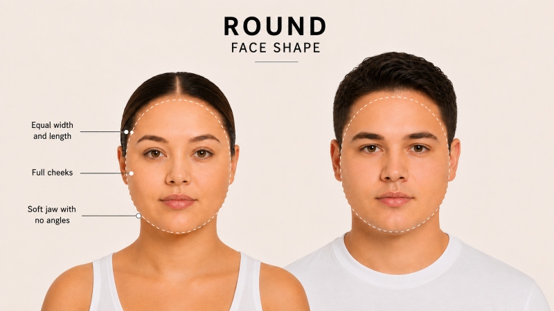 round face shape explainer for men and women