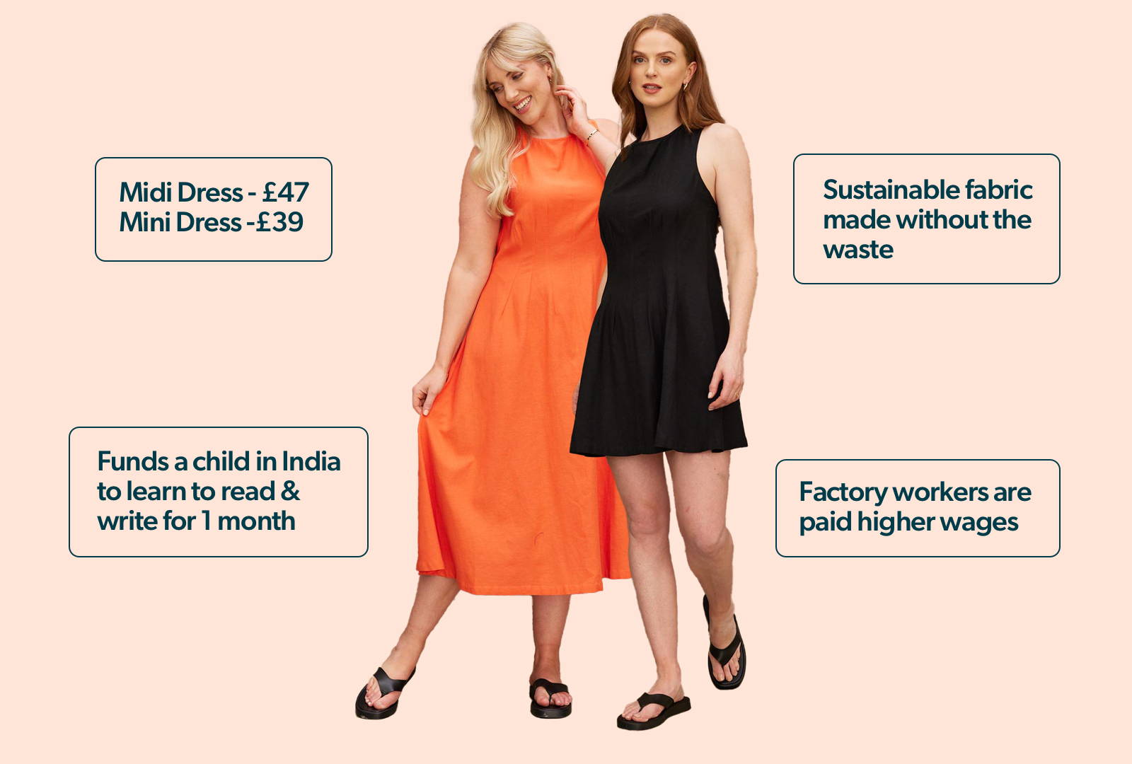 Sustainable Crossback Dresses, Katie & Claire