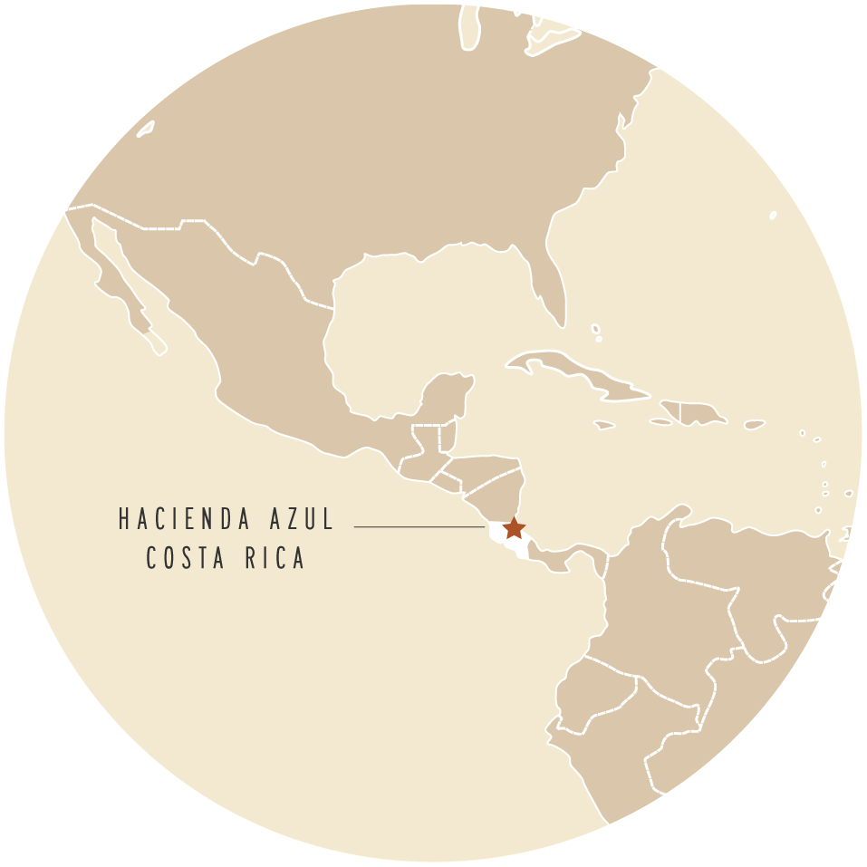 Hacienda Azul, Costa Rica map