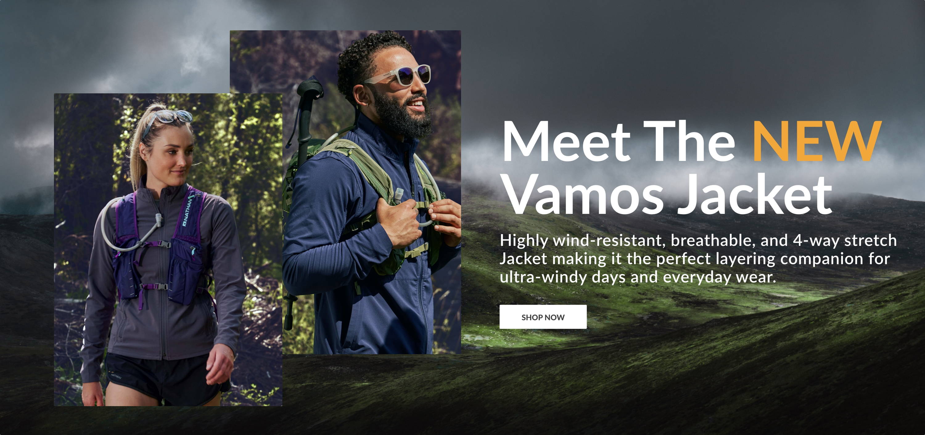 Meet the new Vamos Jacket. Highly wind-resistant, breathable, and 4-way stretch jacket making it the perfect layering companion for ultra-windy days and everyday wear. SHOP NOW