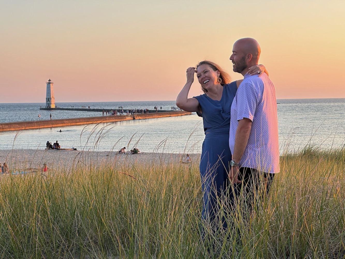 engagement proposal frankfort michigan lighthouse