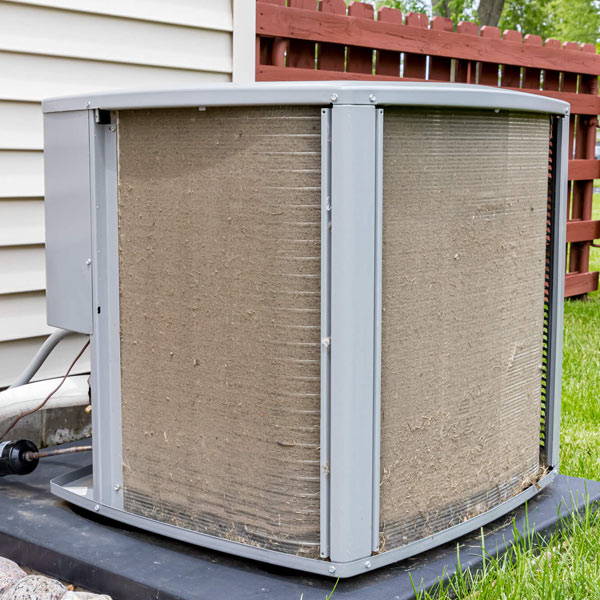 dirty heat pump condenser affecting air quality