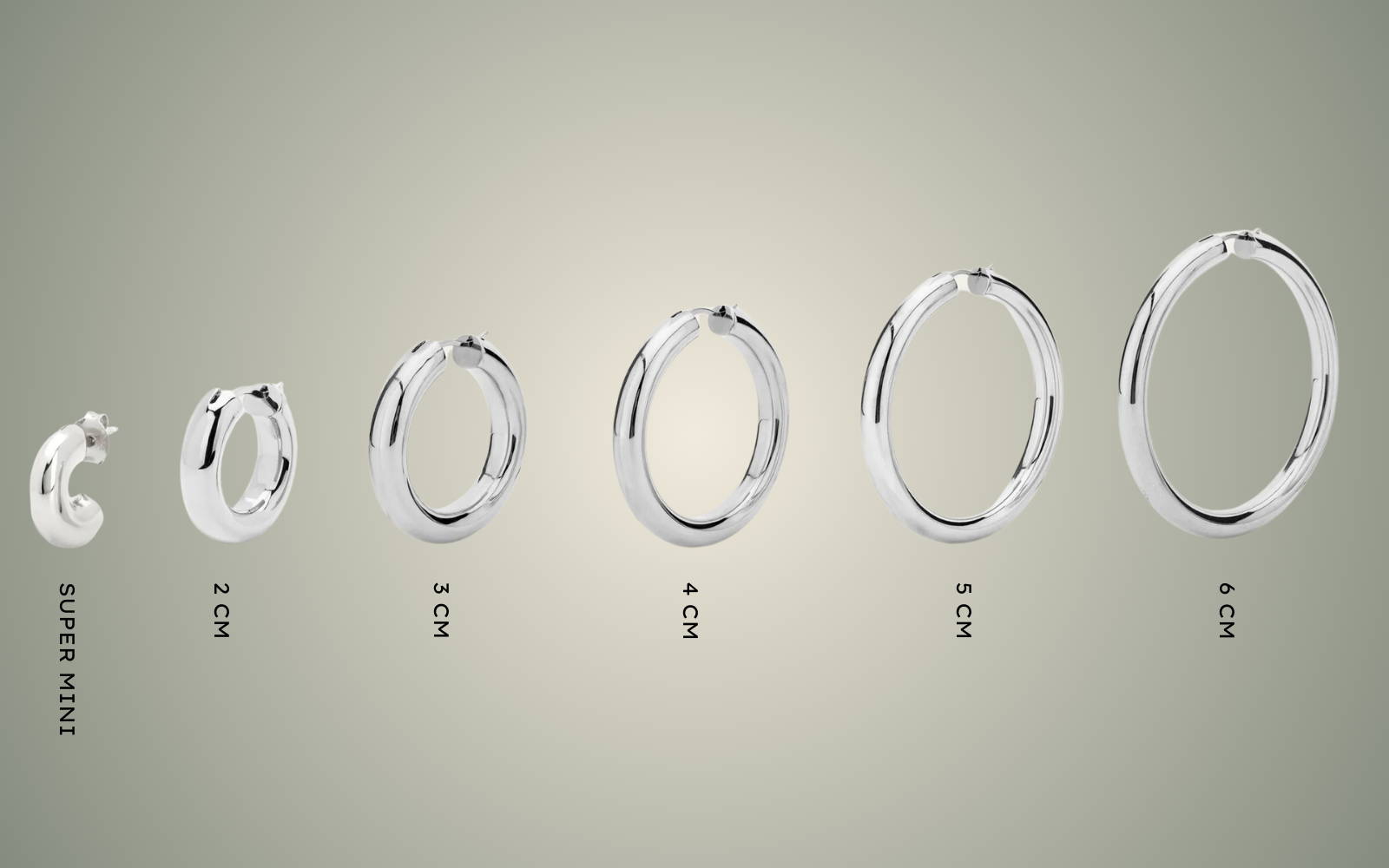 silver hoops size chart