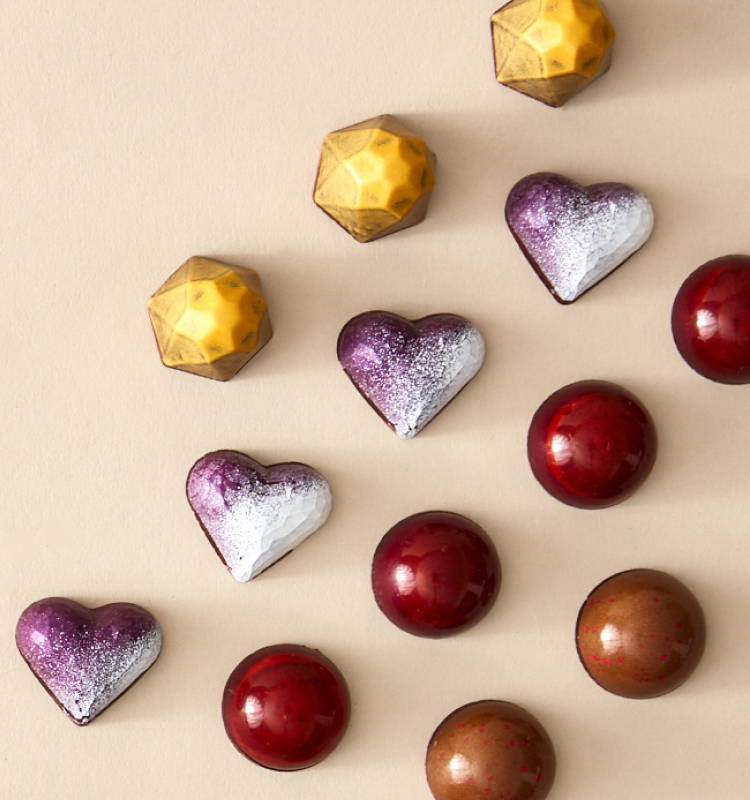 bonbons all lined up