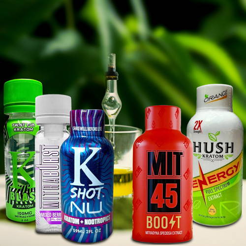 K Blast, Mitraburst, K Shot NU, Hush Energy, MIT 45 Boost Energy Shots