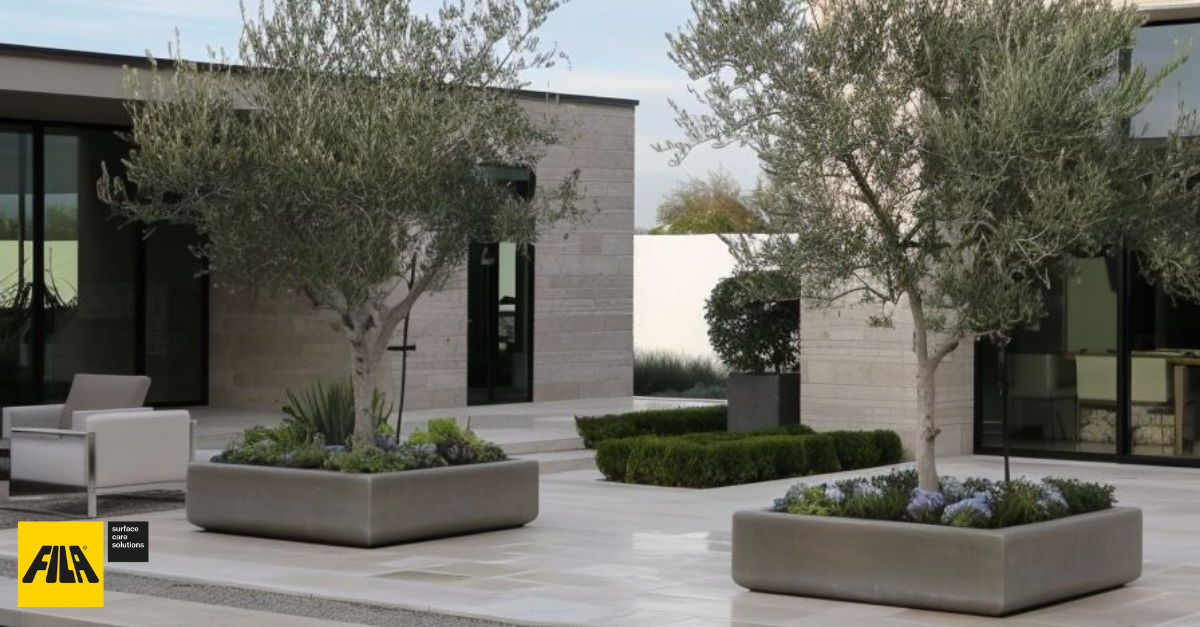 Tiled patio, maintained with Fila products