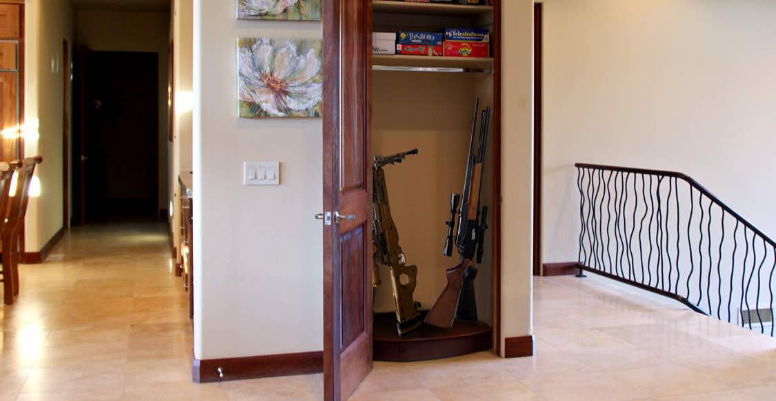Guns in a kitchen closet