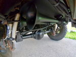 Rear undercarriage four black train horn bells FOX shocks coil springs Donn's 2014 Jeep Wrangler Rubicon Conductor's Special 244 Nightmare Edition HornBlasters gallery photo 4