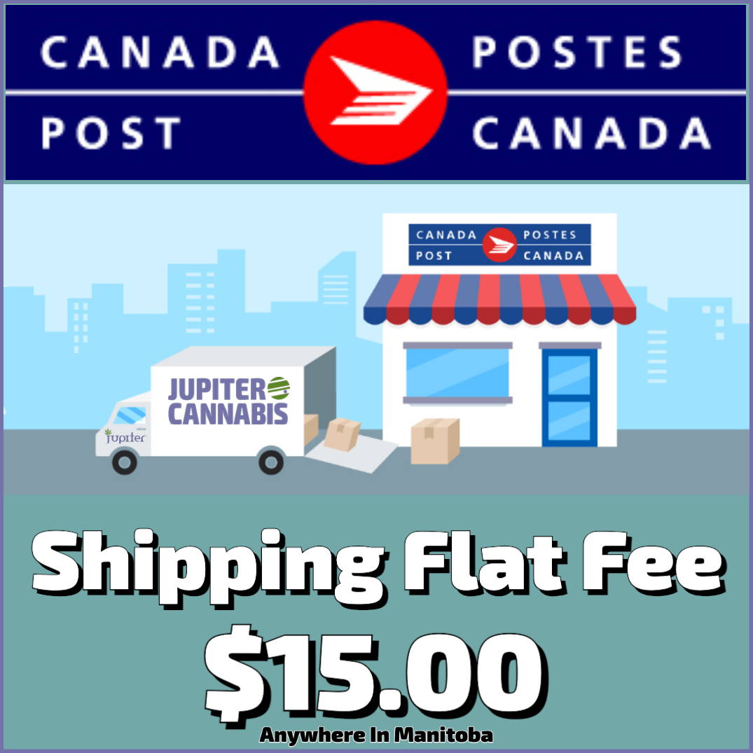 Order cannabis online and have it shipped Canada Post in Manitoba for $15.00.