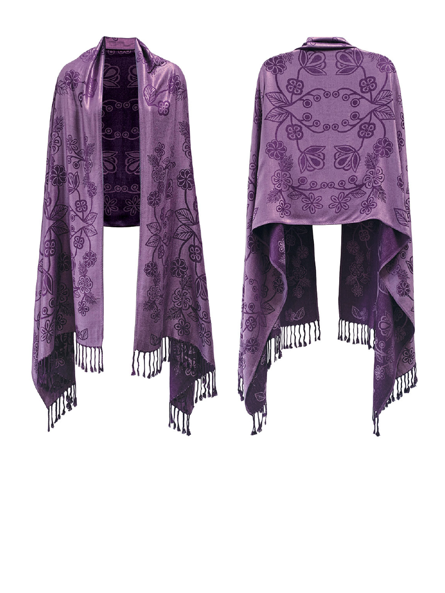 Ojibwe Florals Shawl by Storm Angeconeb, Lac Seul First Nation, Ojibwe