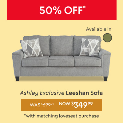 50% off Leeshan Sofa​ now $349.99 was $699.99 with purchase of matching loveseat​