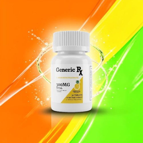 Bottle of medication on a colorful background.