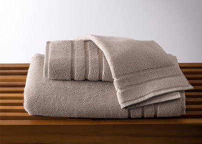ensemble de serviettes de bain en bambou beige