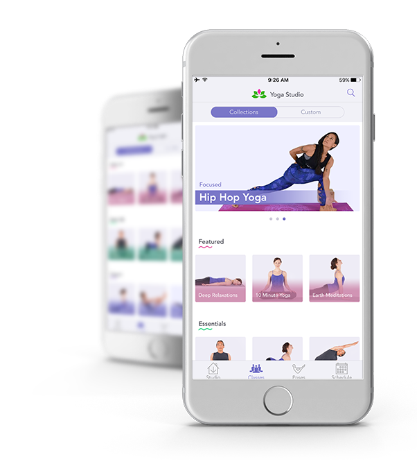 Yoga Studio App interface