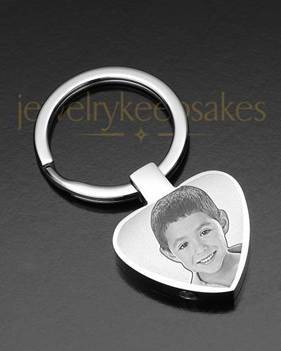 Photo Engraved Stainless Cremation Keychain