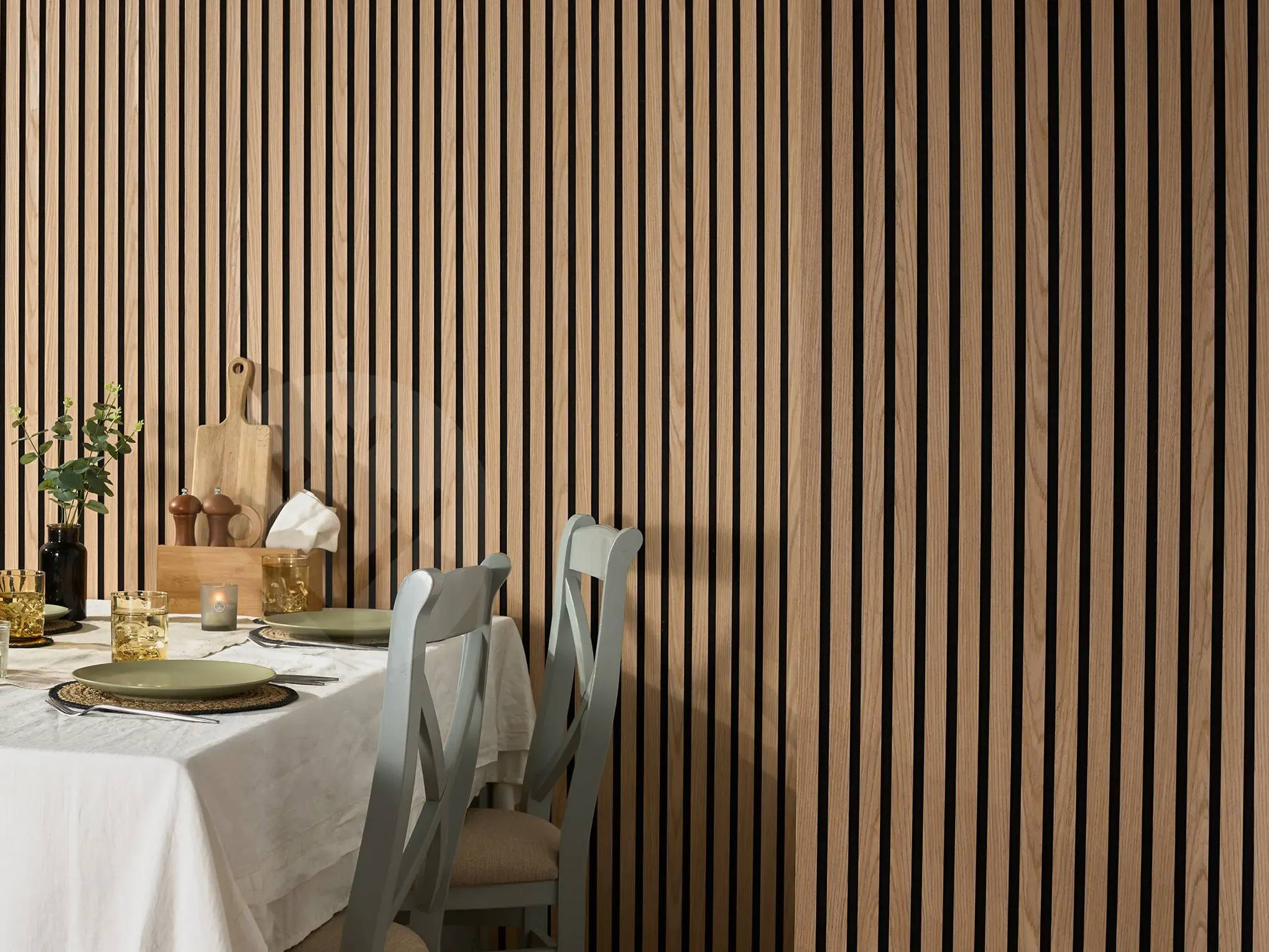 Luxury American Oak | Grey Felt | Acoustic Slat Wood Wall Panels | Original  Slatpanel®