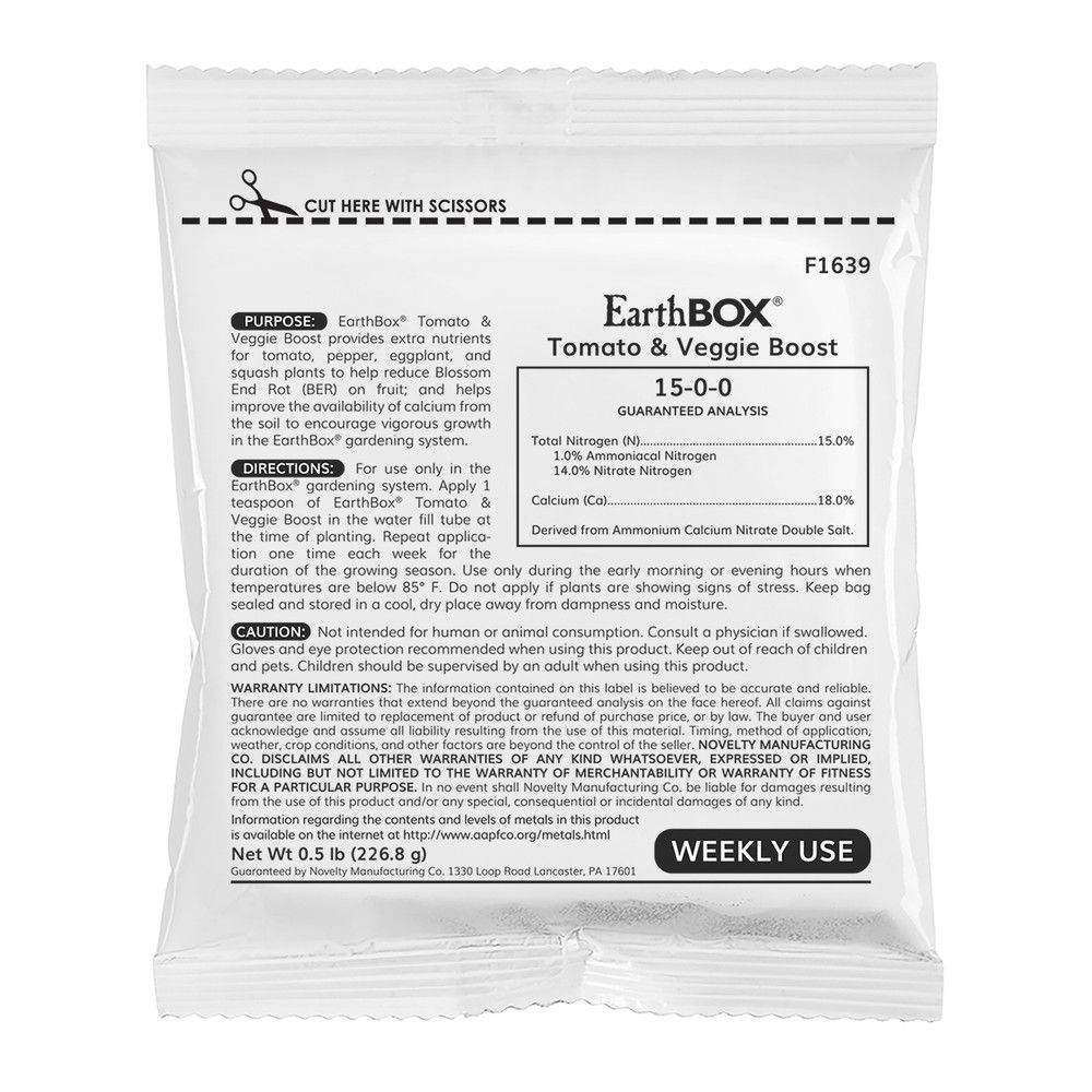EarthBox Tomatoe & Veggie Boost calcium nitrate package