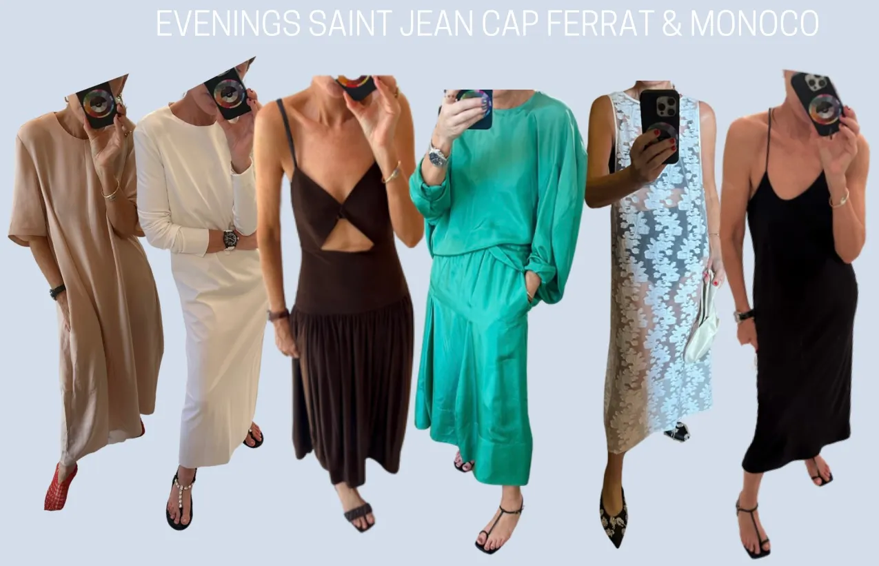 Various women wearing different stylish dresses at a festival in Monaco.