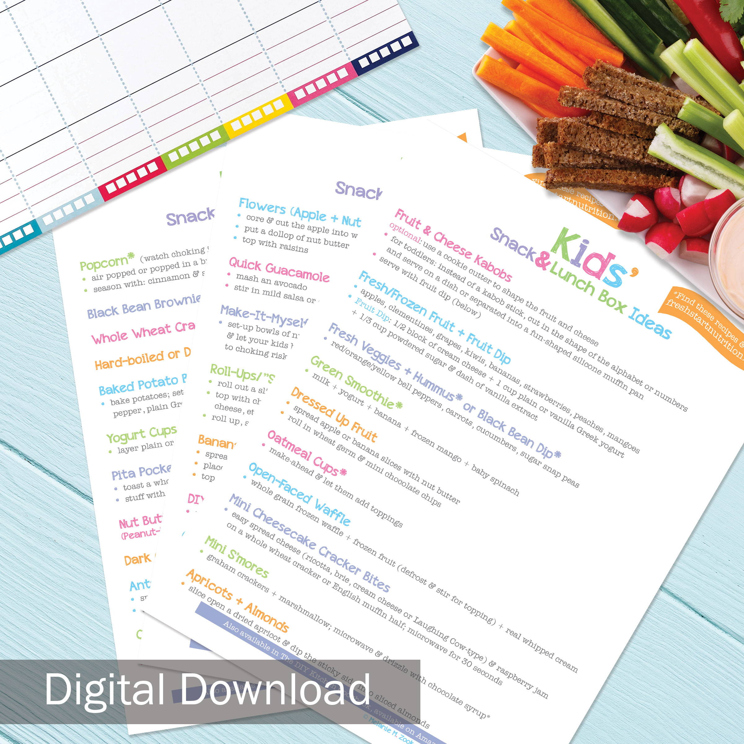 FREE Kid's Healthy Snacks & Lunch Ideas Download