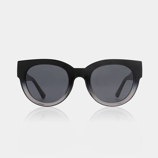 A product image of the A.Kjaerbede Lilly sunglasses in  Black to Grey Transparent.