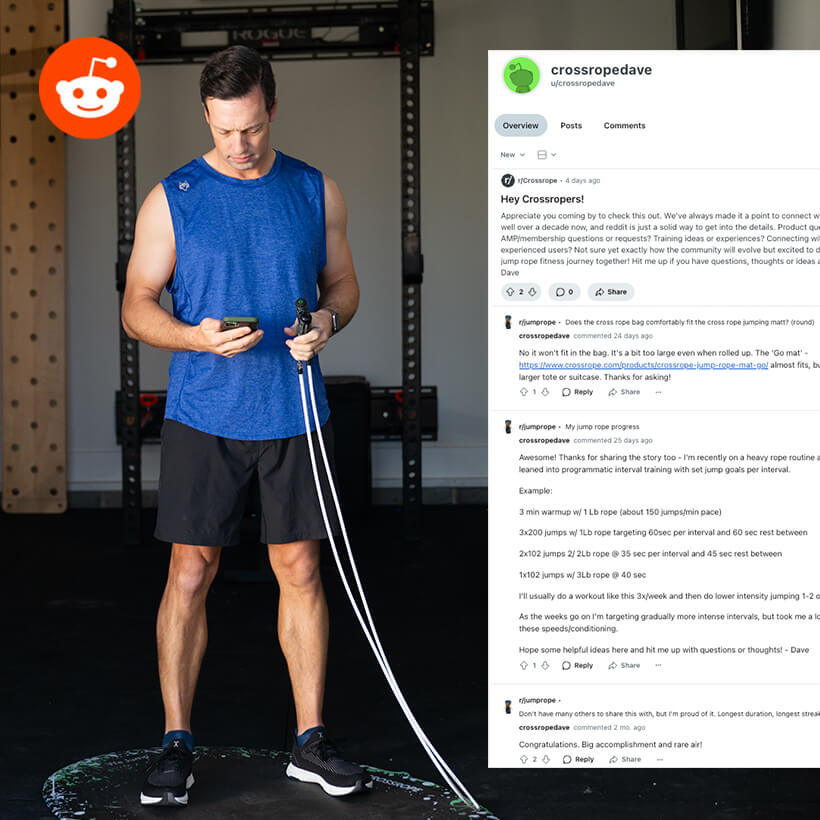 Man in workout gear using jump ropes in a gym setting.
