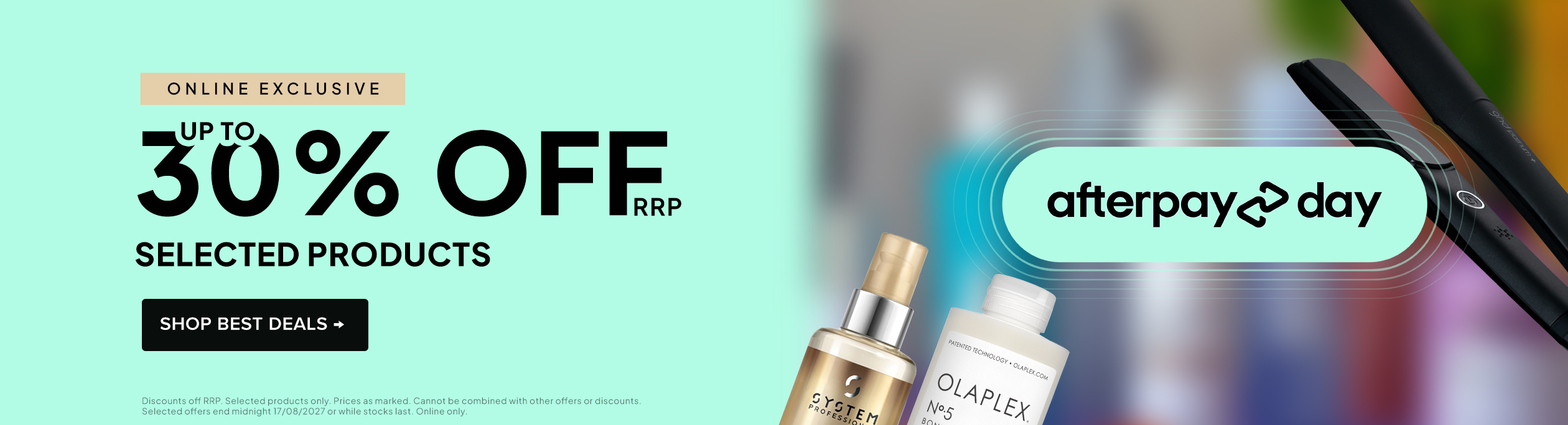 Afterpay-Day-Up to 30% Off RRP Selected Products Online
