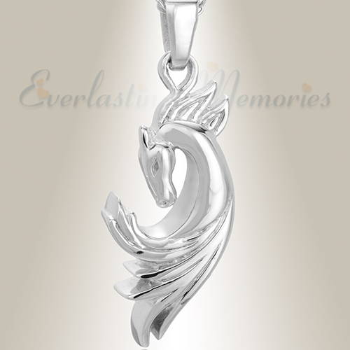 Sterling Silver Stallion Cremation Jewelry
