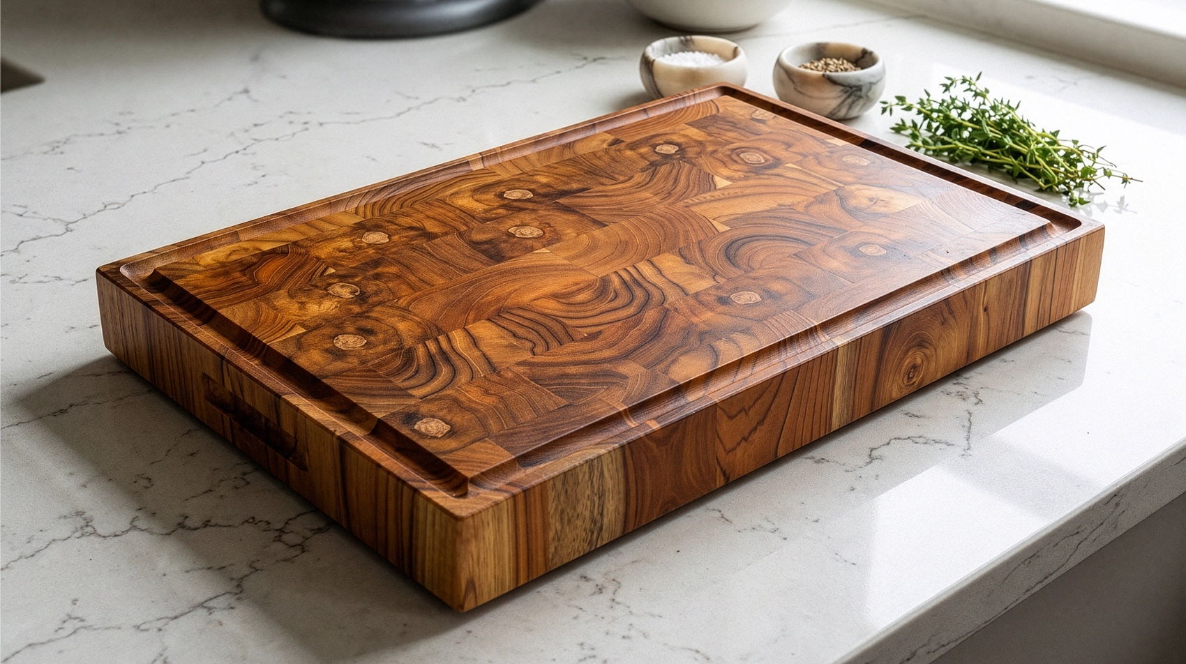 RYFA Handcrafted Teakwood End Grain Chopping Block