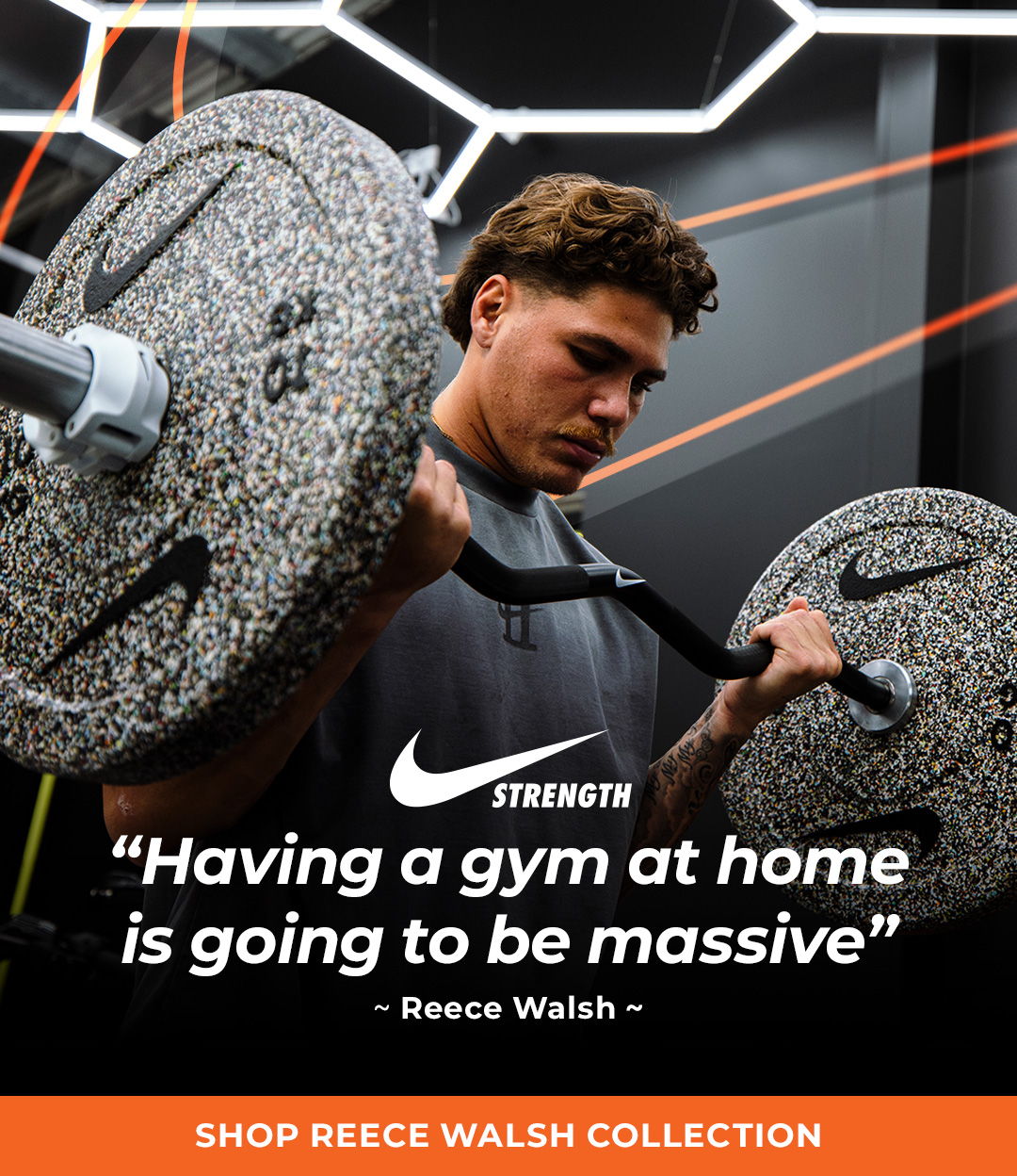 Explore the Nike Strength home gym we built for Reece Walsh