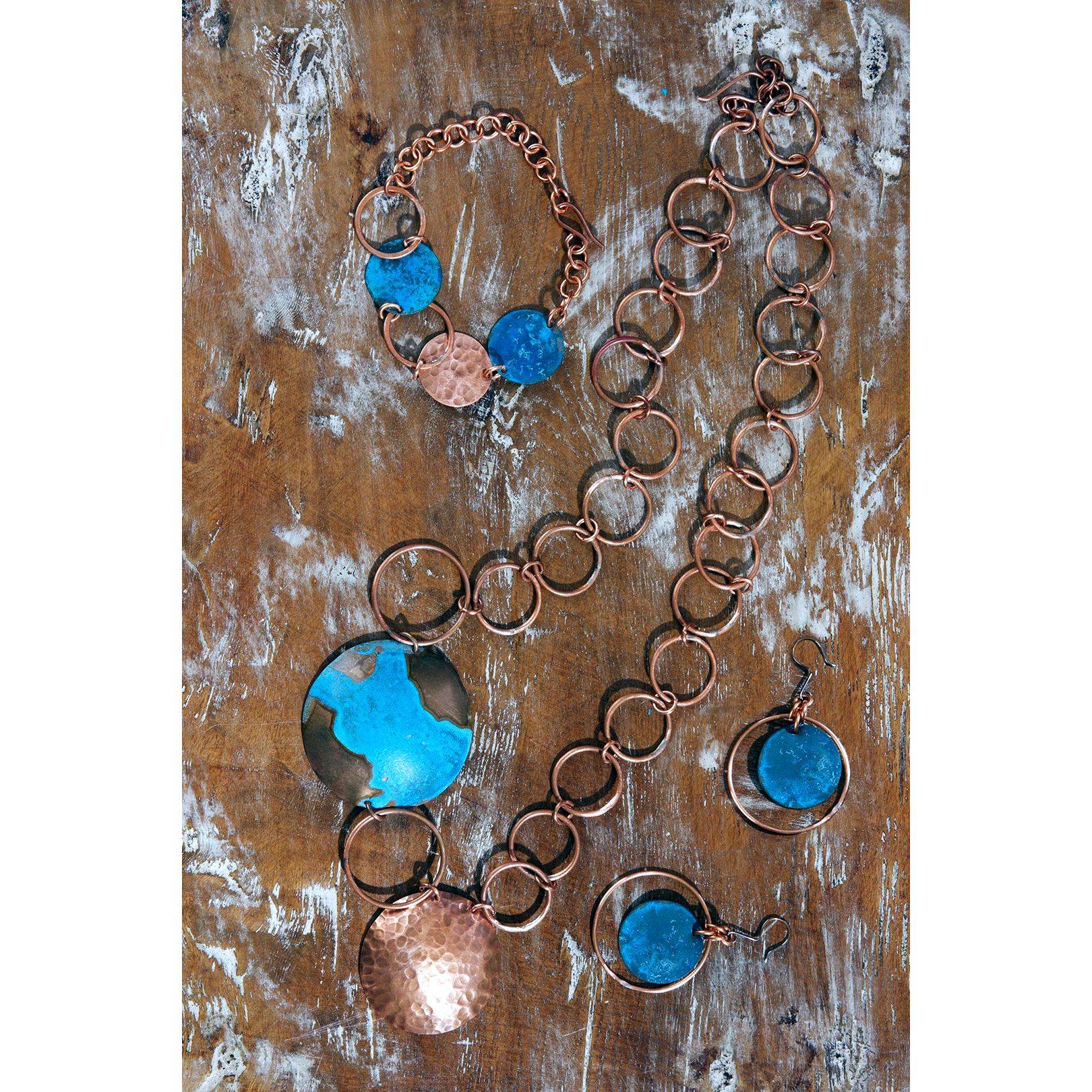 Copper and Viridian Disc Jewelry Set (African Jewelry)