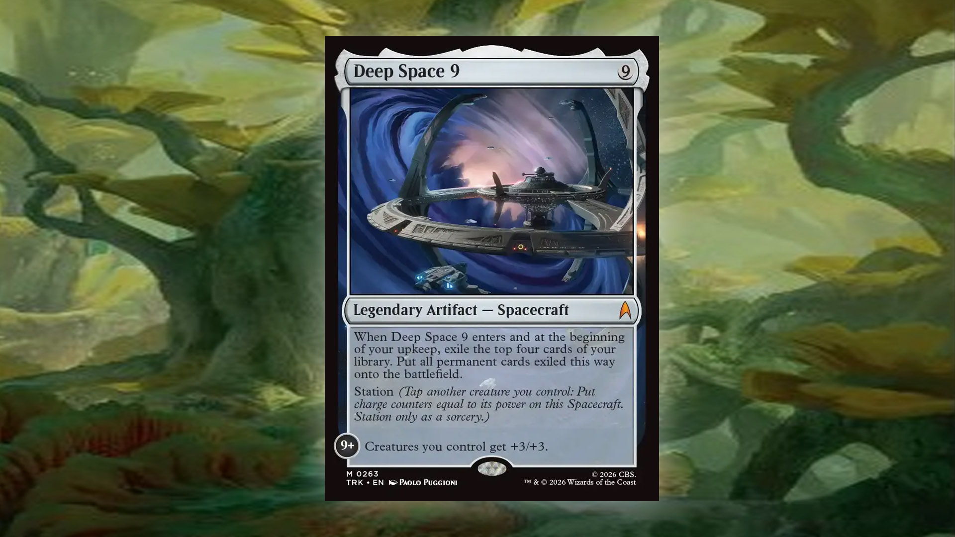 The card Deep Space 9 From the MTG Star Trek Crossover.