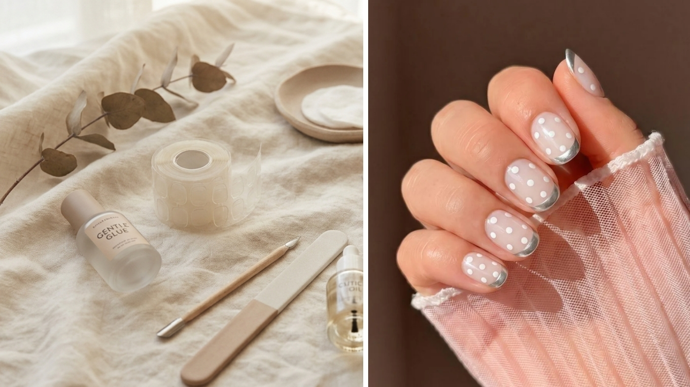 Editorial visual for the section: What to Look for in a Gentler Press-On Routine