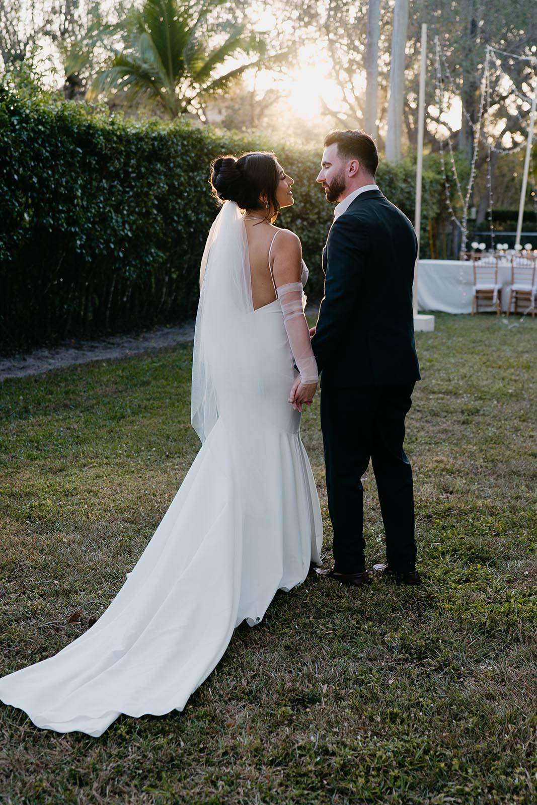 Bride and Groom from back