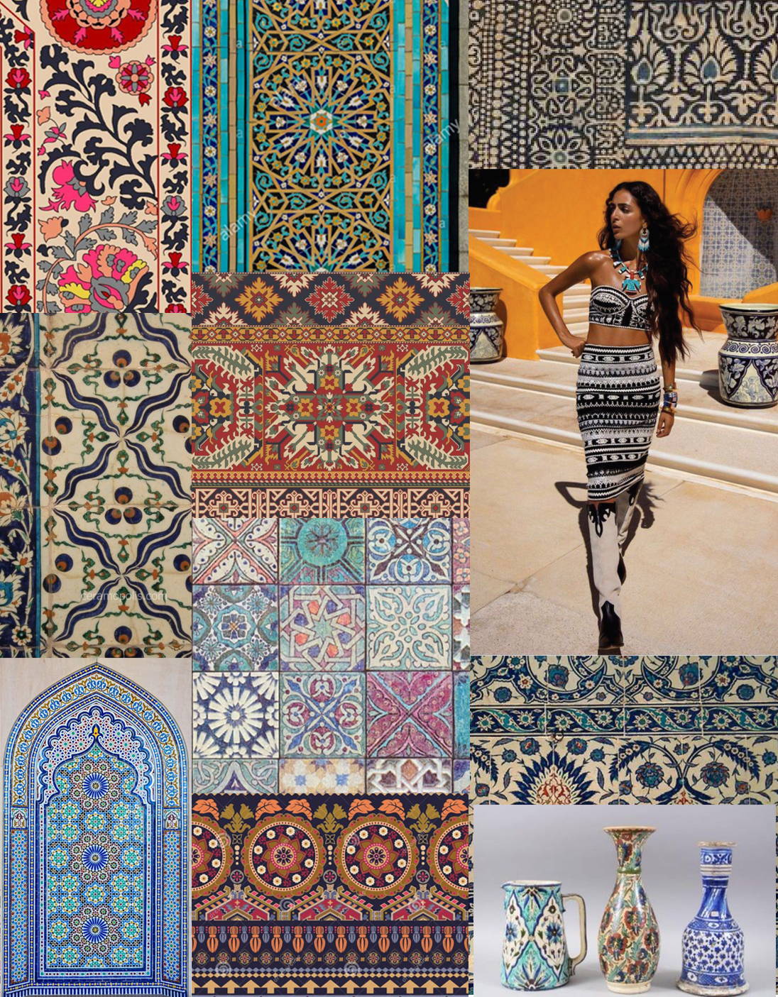 Fashion mood board for Tigerlily Tunisia print