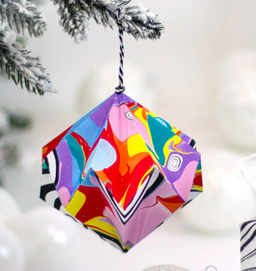 water marbled ornament